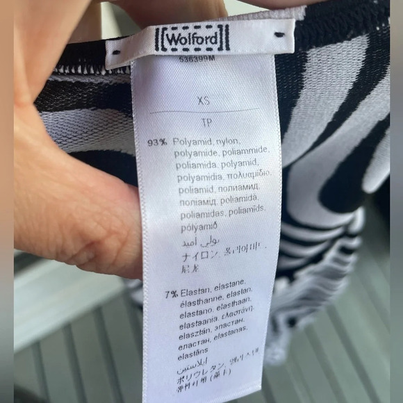 Wolford Black & White Patterned Bodycon dress,  size XS - Picture 7 of 7